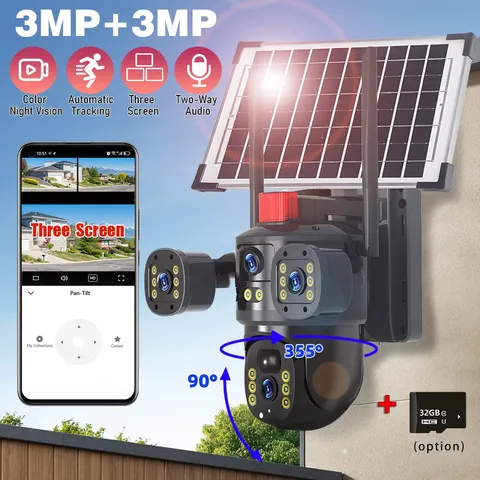 Solar Battery Powered Wireless WiFi Home Security Camera System Outdoor Pan/Tilt