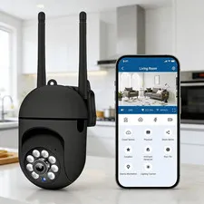 Wifi Security Camera Indoor Outdoor, 360° Pan Tilt Home Surveillance Camera with