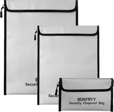 3 Pcs Fireproof Waterproof Money Important Document Bag(2000?),Fire Proof Bag fo