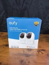 £Eufy E220 Indoor 2-Cam Kit, 2K Pan & Tilt, Night, Wi-Fi, Apple HomeKit (D2)