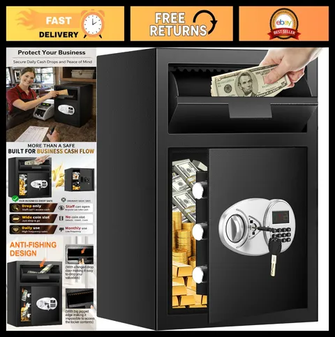2.8 Cuft Anti-Theft Depository Safe with Drop Slot & Digital Keypad, Heavy Duty