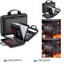 Fireproof File Organizer with Lock, Hard Case Fireproof Document Box with 13 ...