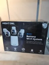 ¥Night Owl 2K HD Battery Wi-Fi System Security Hub and 3 Cameras (White)