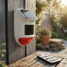 120dB Solar Motion Sensor Alarm - Waterproof Siren with Remote & Strobe Light