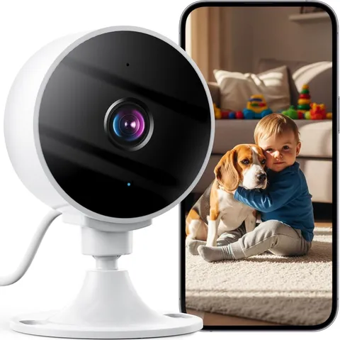 2K Camara De Seguridad 24/7 Para Casa Interior WiFi Alexa Con Audio y Micrófono