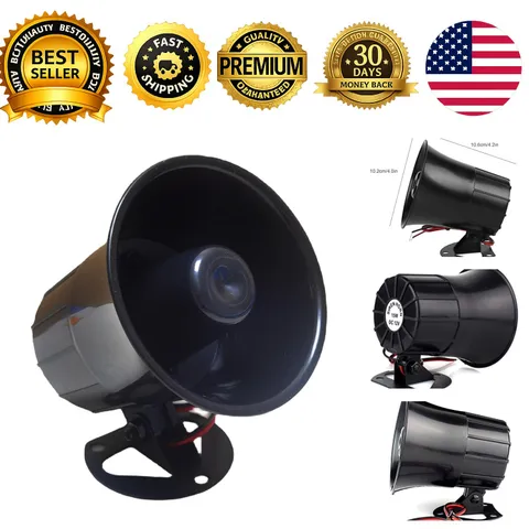 Wired Alarm Siren Horn 15W DC 6-12V Security Alarm Siren Bracket Home System