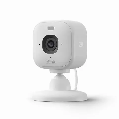 Blink Mini 2K+ Indoor Outdoor Plug-In Security Camera White Color Night Vision