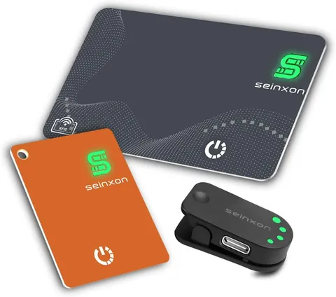 Wallet Tracker RFID Blocking Card & Mini Keychain Tag Item Finder with Rechar...