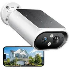 AlkiVision Solar Security Camera 2K Outdoor Wi-Fi Color Night Vision