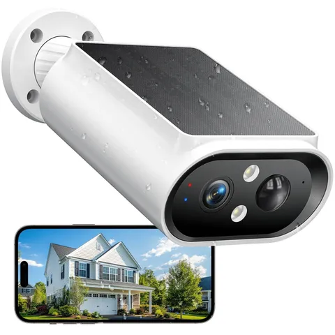 AlkiVision Solar Security Camera 2K Outdoor Wi-Fi Color Night Vision