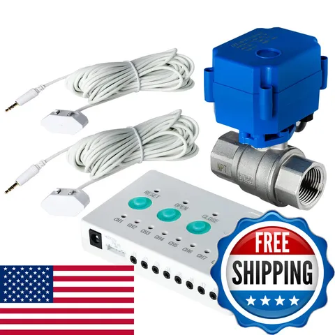 Ispring Ls43 Water Leak Detector Alarm System Automatic Shut-Off Valve And 2