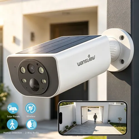 Wansview S1 Solar Powered Outdoor Wireless Security Camera 2K Rechargeable