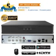8 Channel DVR Home Security 1TB HDD 1080P 5MP Lite Analog 4MP IP Camera (no PoE)