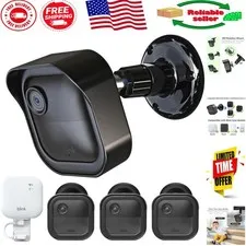 Black Protective Covers for Blink Outdoor Cameras - 3 Pack with Sync Mount