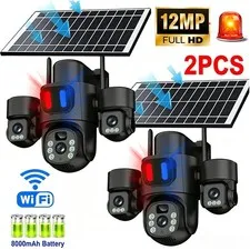 4K HD Solar Battery Powered Wireless WiFi Outdoor Pan/Tilt Home Security Camera
