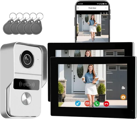 Wired Video Doorbell Intercom 1080P 7" Touch Screen Night Vision Remote Unlock