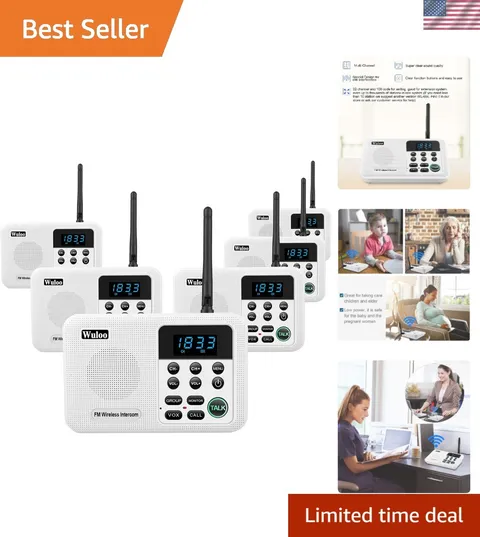 Intercoms Wireless for Home 1 Mile Range 22 Channel 100 Digital Code Display ...