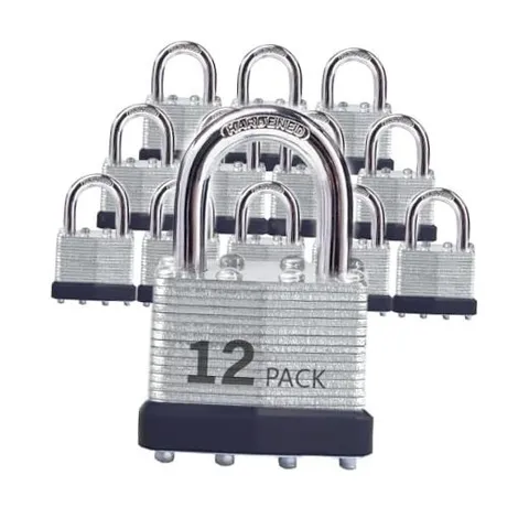 Keyed Alike Laminated Steel Padlocks with Normal Shackle for 12P,Normal Shackle