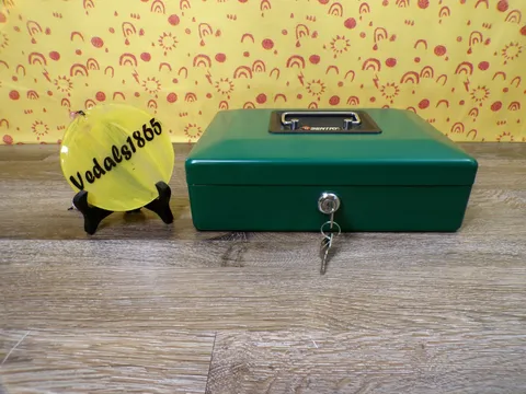 SENTRY Safe Steel Cash Money Safe Box Home Security with Key Lock & 2 Keys Green