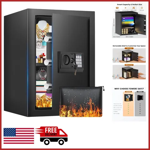 Digital Security Lock Box 2.5 Cuft with Removable Shelf and Mute Function