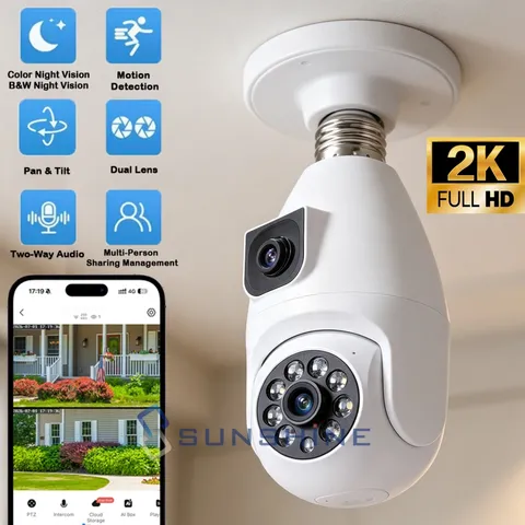 Camaras De Seguridad Wifi Exterior Inalambrica Vision Nocturna Video doble lente