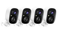 Security Cameras Outdoor/Indoor 4pack,2K UHD WiFi Smart 4 pack, white