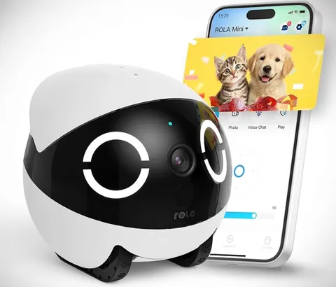 Mini Pet Camera Robot -  ROLA 2K HD Indoor Movable Camera with 5000Mah Battery,