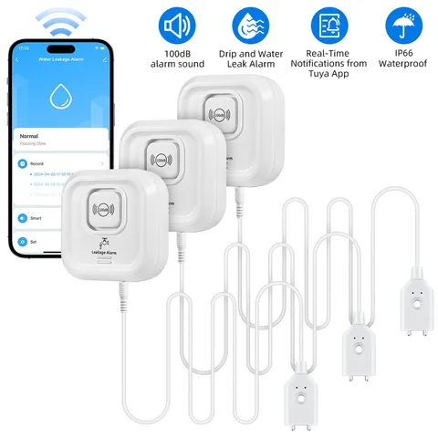 1~5Pack WIFI Smart Water Leak Sensor Detector Flood Leakage Level Overflow Alarm