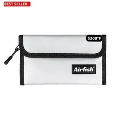 Fireproof Money Bag 5x8 inches - Waterproof & Secure Zipper Wallet for Valuables