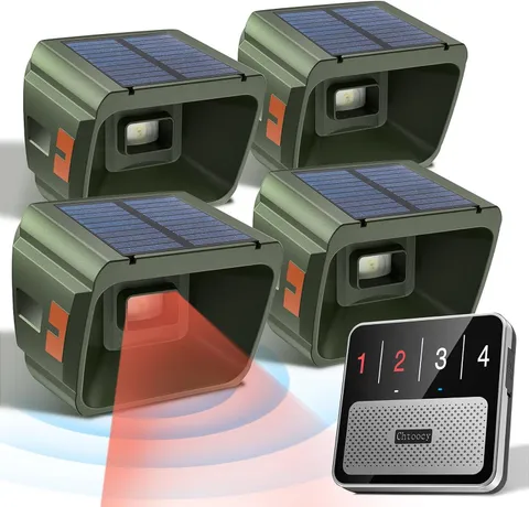 Wireless Driveway Alarm with Radar & IR Detection, 1/2 Mile Range, Solar Powered