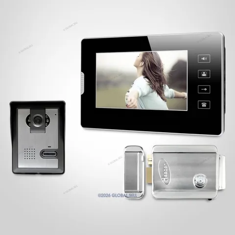 7inch Video Security Door Phone Electric Lock with Keys Included for House/ Flat