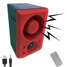 Solar Motion Sensor Sound Alarm for Outdoor- Adjustable Volume Recording Func...