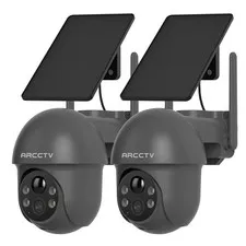 4MP 2.5K HD Solar Powered Wireless Outdoor Home Security Cameras 2 Pack 4MP