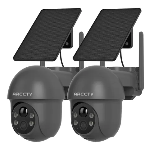 4MP 2.5K HD Solar Powered Wireless Outdoor Home Security Cameras 2 Pack 4MP