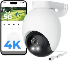 4K Wired Outdoor Security Camera, 5GHz WiFi Plug-In Camera