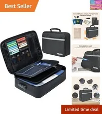 Document Bag with Lock, Fireproof File Storage Case with Water-Resistant, Org...