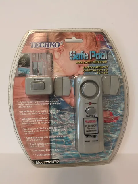 Techko Safe Pool Area Entry Detector Alarm  Gates or Doors Model S187D Security