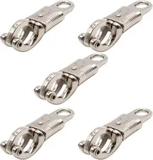 5 Pcs Nickel Plated Quick Release Panic Snap with Fixed-Eye for Get Back Whips R