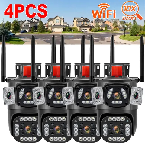 4PCS 9MP HD WiFi Camara De Seguridad Para Exterior Con Vision Nocturna Video US