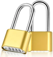 4 Digit Heavy Duty Combination Padlock, 2 Pack Weatherproof