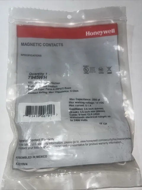 7945WH - Honeywell Home Hardwired Surface-Mount XTP Door/Window Contact