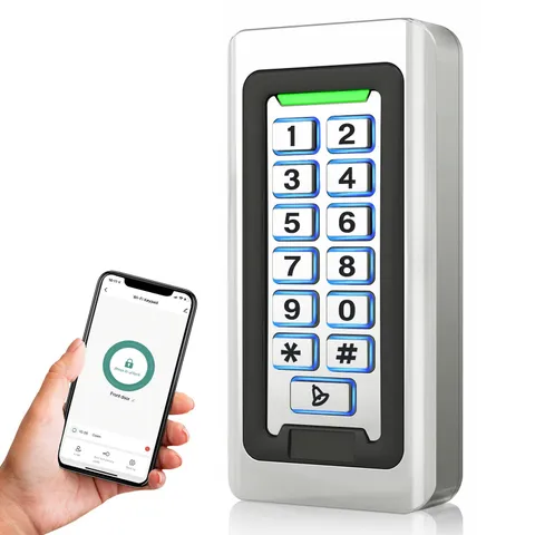 Wireless WiFi Access Control Keypad, Metal Stand-Alone Door Access Control Sy...