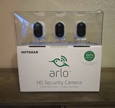 NETGEAR Arlo HD 3-Pack 720p Wire-Free Indoor/Outdoor Wi-Fi Alexa VMS3330