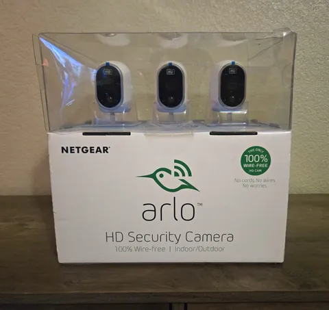 NETGEAR Arlo HD 3-Pack 720p Wire-Free Indoor/Outdoor Wi-Fi Alexa VMS3330