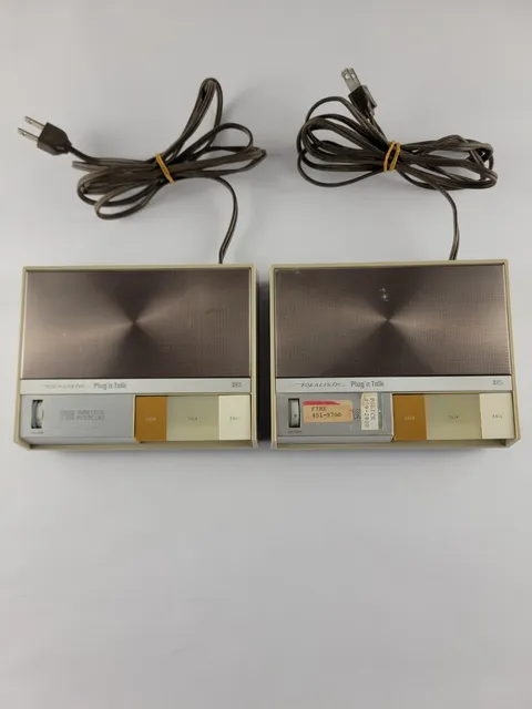 2 Vintage Realistic Plug n Talk Radio Shack Intercom Audio Design Prop