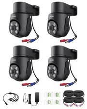 4 x 1080p HD-TVI Surveillance Outdoor Indoor, 360° Pan Tilt 2MP Wired Weather...