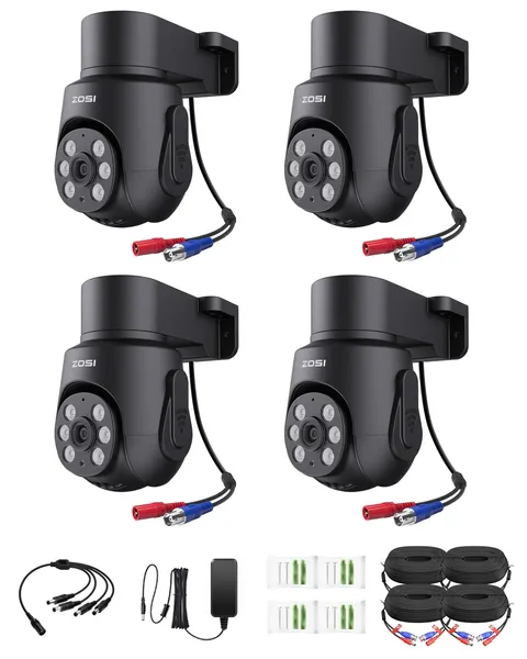4 x 1080p HD-TVI Surveillance Outdoor Indoor, 360° Pan Tilt 2MP Wired Weather...