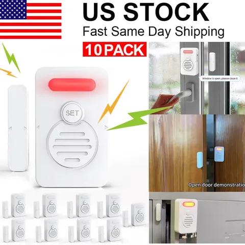 Wireless Door Alarm When Opened Voice Alert Magnetic Sensor Adjustable Volume×10