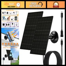 6W Solar Panel for Outdoor Security Cameras, USB/USB-C Charger, IP66 Waterproof,