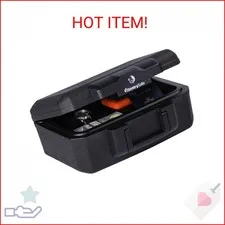 SentrySafe Fireproof Money Safe with Key Lock, Black Lock Box with Portable Carr